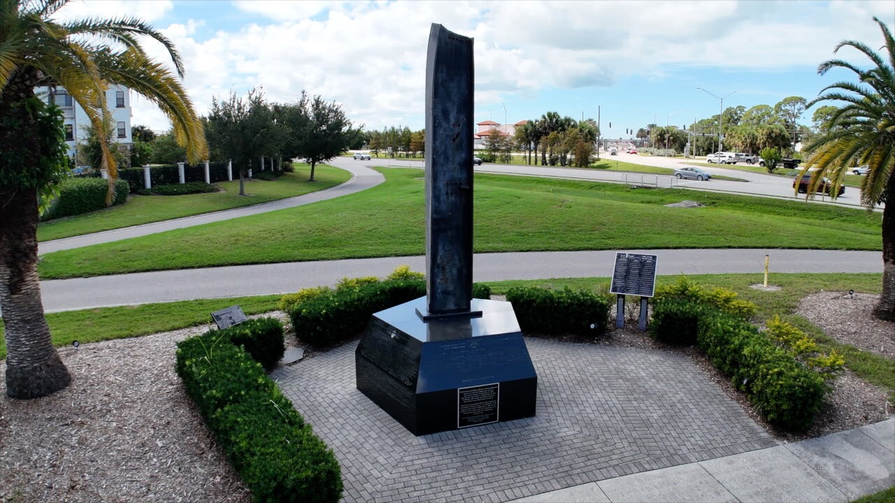 The 9/11 Victims and Fallen Heroes Memorial is located in Patriots Park in Venice. It features a 2-ton steel beam recovered from the World Trade Center wreckage. The site also includes a piece of rubble from the attack on the Pentagon.