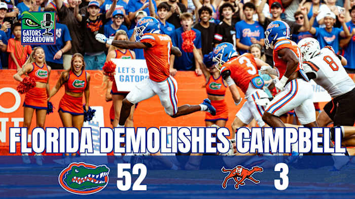 Florida Demolishes Campbell 52-3 | Jon Sumrall “uneasy” where the Gators are heading into SEC play