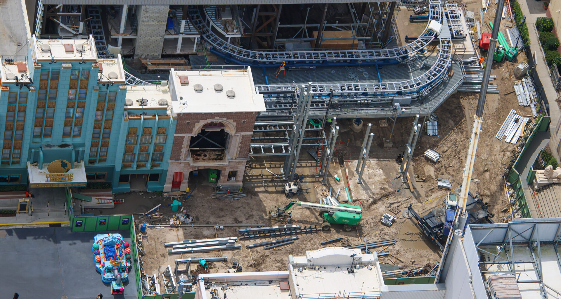 Shipping Container Theming, Entrance Facade Under Construction for Fast and Furious: Hollywood Drift at Universal Studios Florida