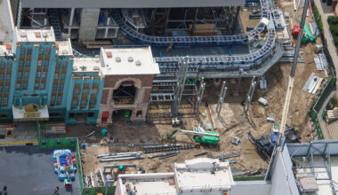 Shipping Container Theming, Entrance Facade Under Construction for Fast and Furious: Hollywood Drift at Universal Studios Florida