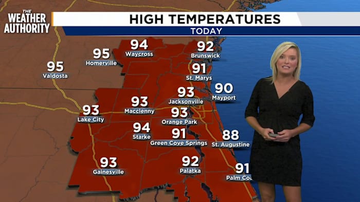 Prepare for highs in the 90s on Monday with a triple-digit heat index