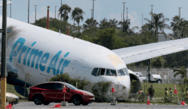 Following a plane crash at Miami International Airport that killed five people, Amazon announced it has suspended operations with 21 Air, the operator of the cargo plane involved in the crash. Amazon said it made the decision after reviewing the “surrounding circumstances,” according to WSVN. The National Transportation Safety Board’s preliminary findings raised questions about the speed of the Amazon-branded cargo plane when it overran the runway. Investigators are also examining how the flight crew handled the landing. (Getty Images)