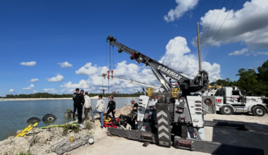 Recovery mission underway after equipment sinks off SR 82 | Lee County