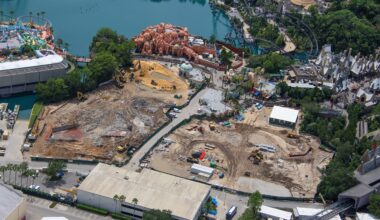 Crews have flattened most of The Lost Continent in Universal Islands of Adventure and constructed a new retaining wall.