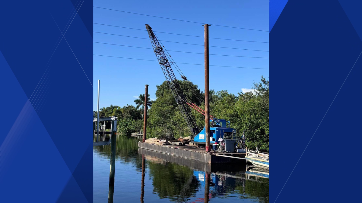 Crane on barge knocks out power to hundreds of SW Cape Coral homes Tuesday morning