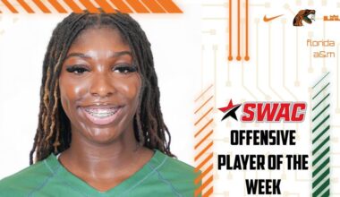 Trantham with a SWAC Weekly Honor
