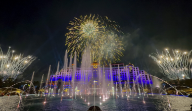 Universal Celestial Goodnight nighttime spectacular with fireworks at Epic Universe