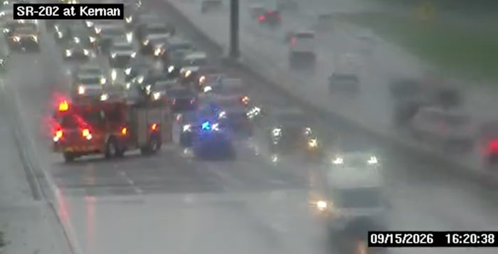 Lanes reopen on JTB westbound at Kernan Blvd. after vehicle fire.