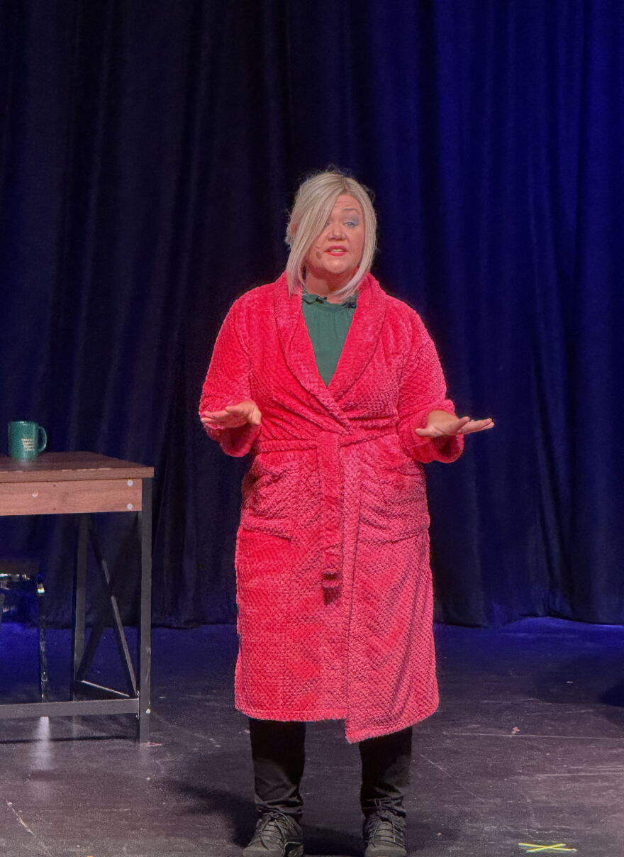 Actor performing monologue during audition at Cultural Park Theatre