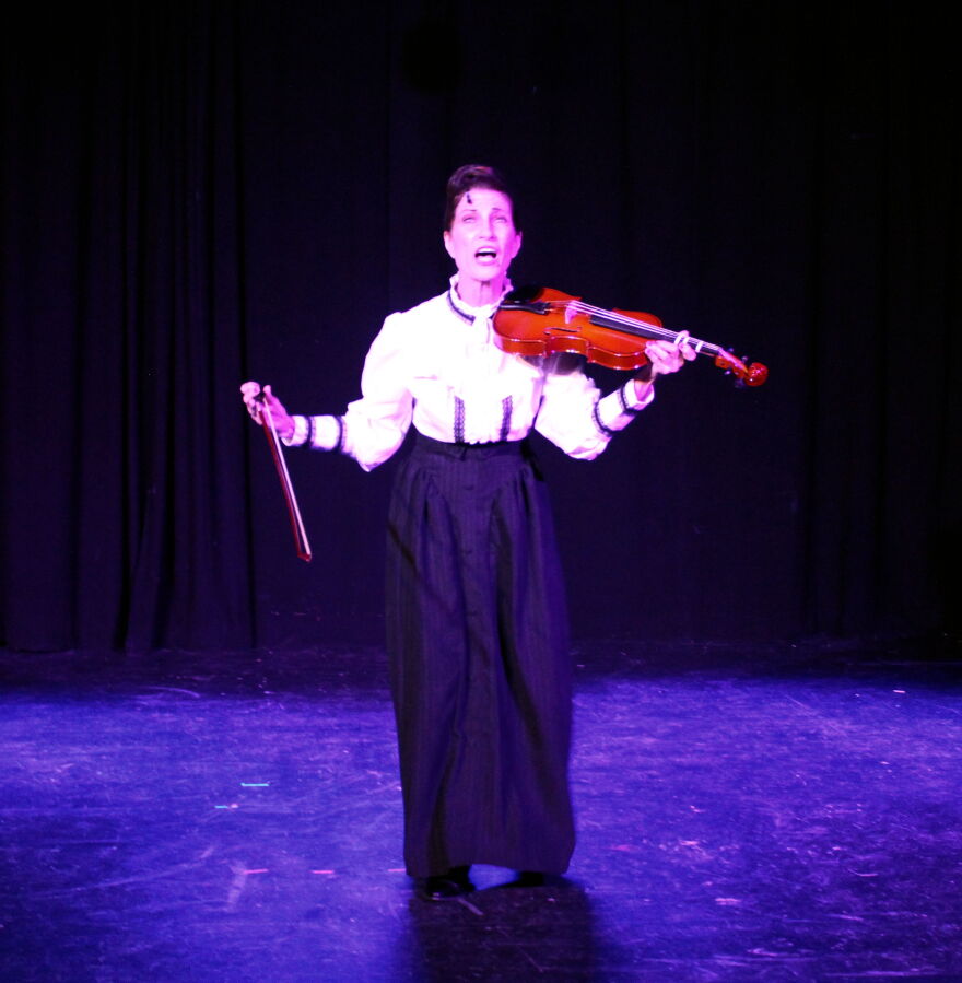 Gerrie Benzing as Frau Blucher in The Belle Theatre's 2025 production of 'Young Frankenstein.'