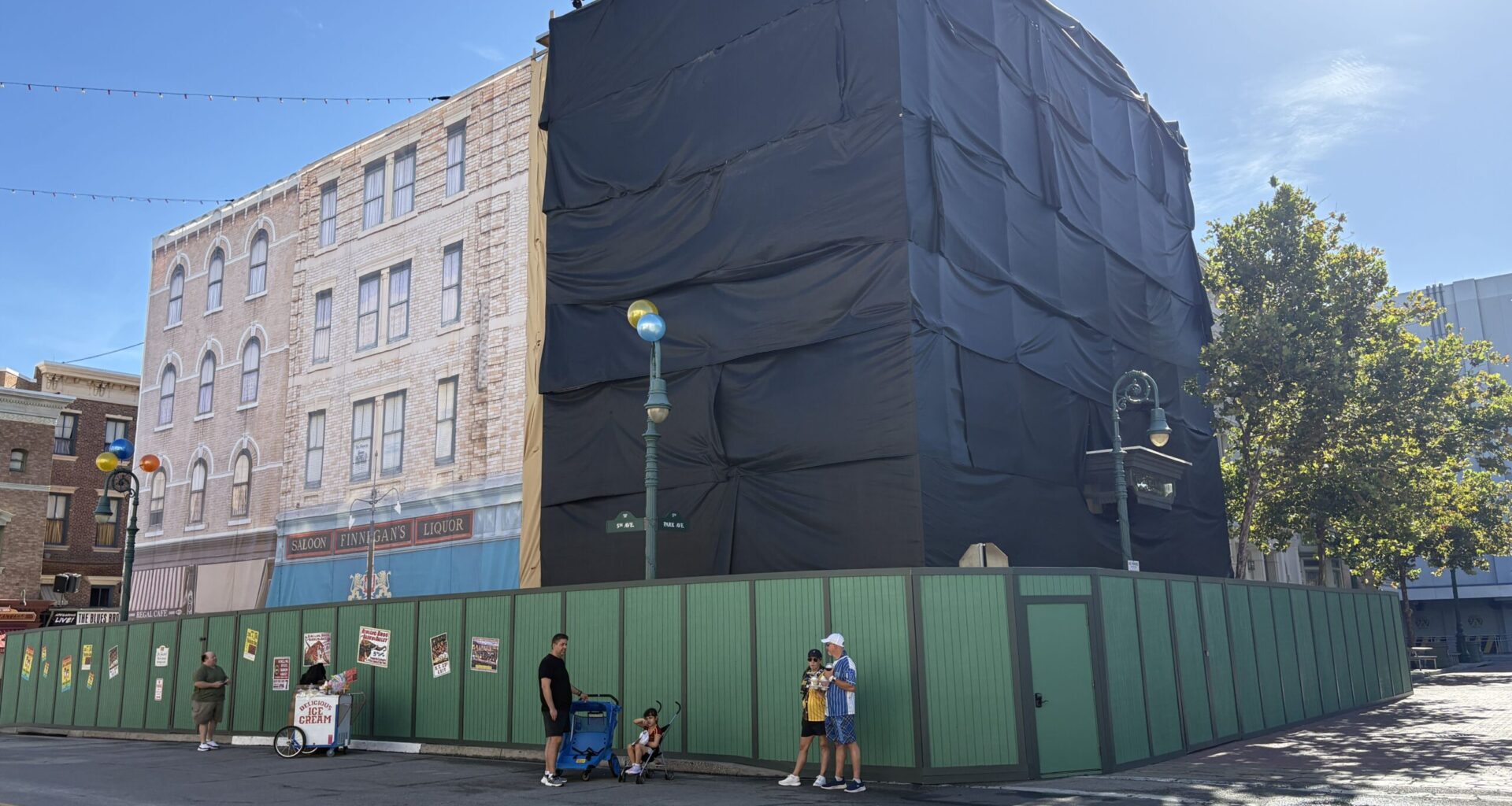Construction Walls Extended, More Scrim and Scaffolding Installed at Universal Studios Florida