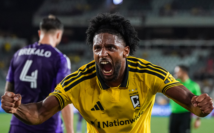 Steven Moreira of the Columbus Crew reacts during Wednesday