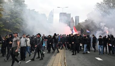 Dutch riot police break up far-right protest in The Hague after violence erupts