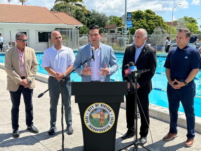 Commissioner Kevin Marino Cabrera and Hialeah Mayor Esteban Bovo Announces Launch Of Summer Swimming Lessons And Scholarship Program In Hialeah