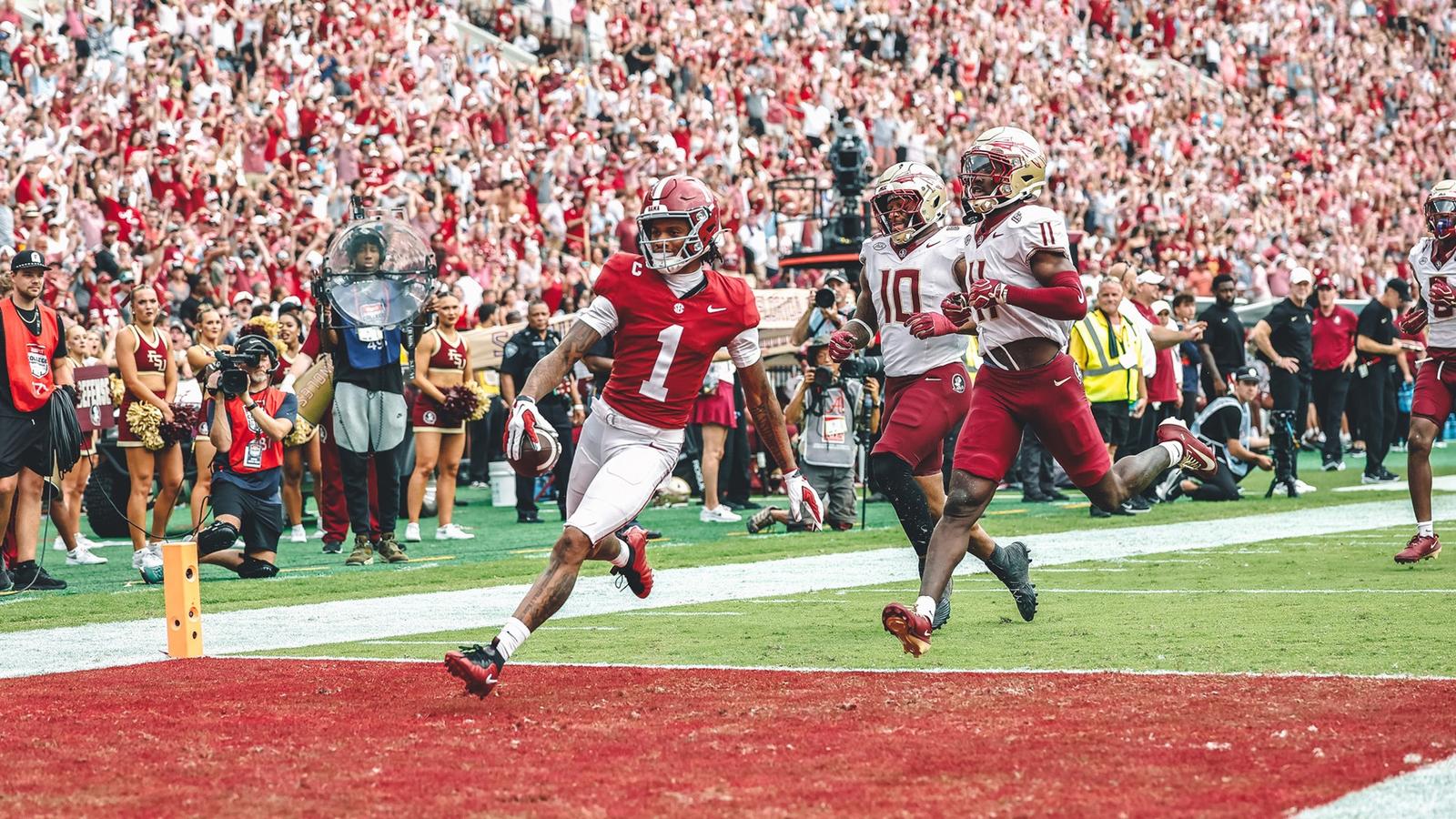 No. 10/10 Alabama Outlasts Delays, Rolls Past Florida State, 50-36