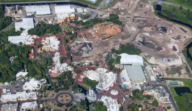 The enormous construction zone for Piston Peak National Park and Villains Land now stretches from the former Rivers of America far into the backstage areas of Magic Kingdom.