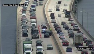 Lanes reopen after 2 separate crashes on I-295 cause backups on Dames Point Bridge, Arlington area