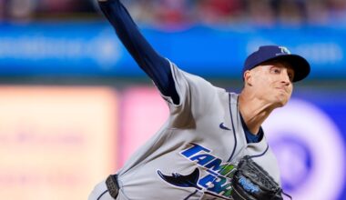 Tampa Bay starter Griffin Jax leaves after taking line drive off lower back