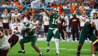 Mensah throws for 338 yards and 3 TDs, No. 6 Miami rolls past Central Michigan 52-3