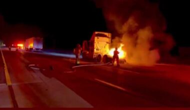 Tractor-trailer fire blocks traffic on Florida’s Turnpike