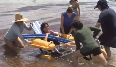 People with disabilities enjoy sand and surf during Sabrina Cohen Adaptive Beach Day - WSVN 7News | Miami News, Weather, Sports