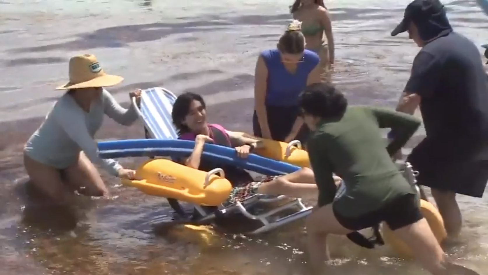 People with disabilities enjoy sand and surf during Sabrina Cohen Adaptive Beach Day - WSVN 7News | Miami News, Weather, Sports