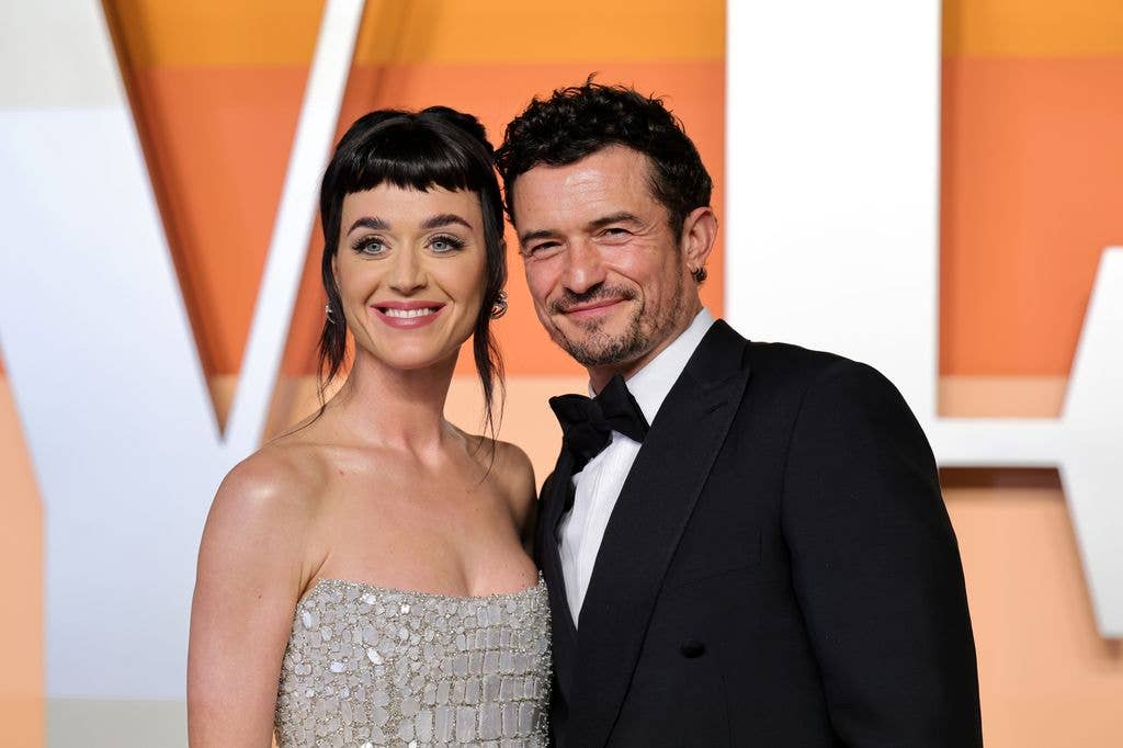 Katy Perry and Orlando Bloom at the 2025 Vanity Fair Oscar party.