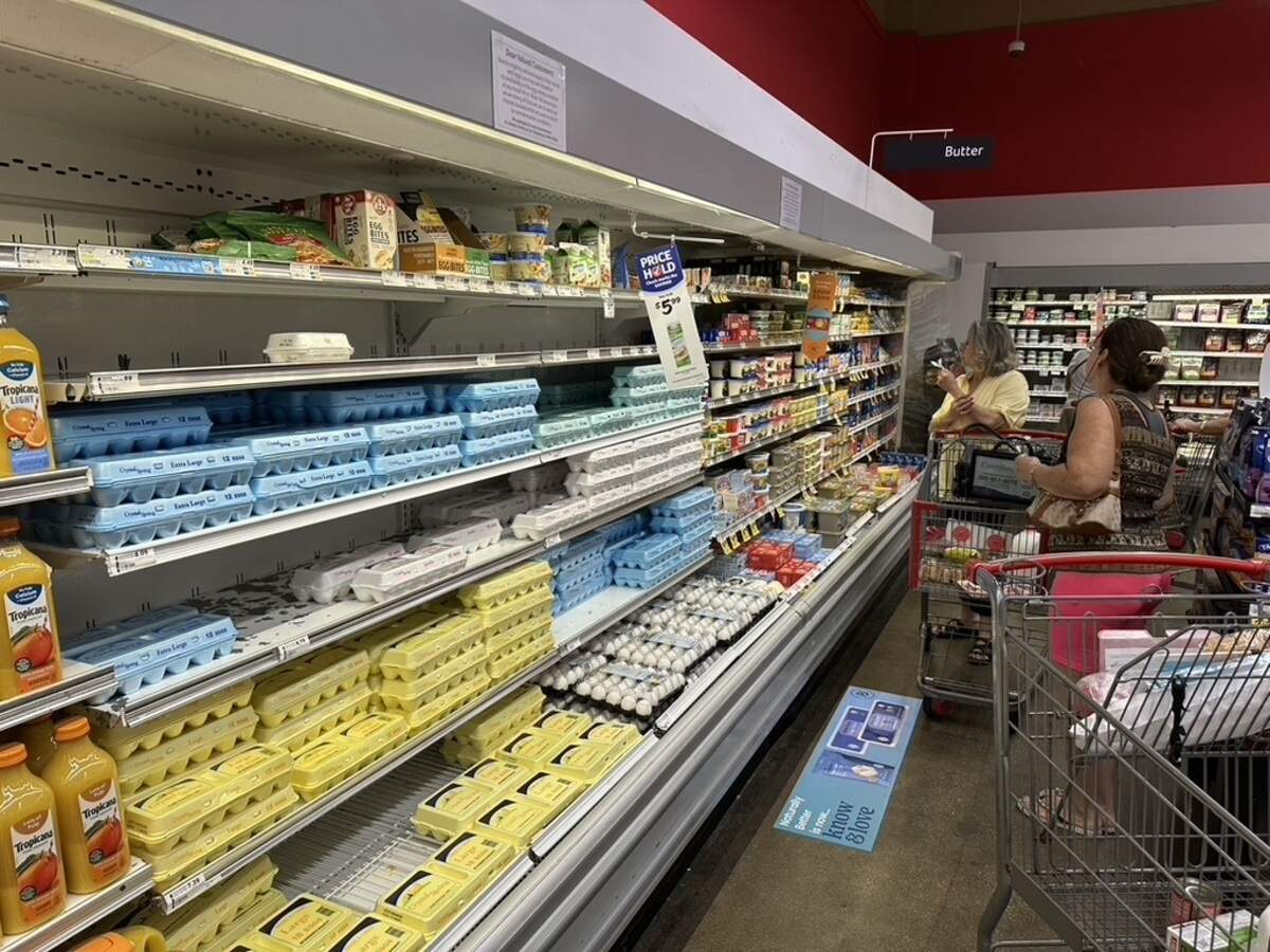 Customers shop for eggs inside the Winn-Dixie at 3275 SW 22nd Street on Coral Way near Southwest 32nd Avenue in February 2025.