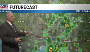Showers wind down this evening, more tomorrow for Tallahassee, the Big Bend and South Georgia