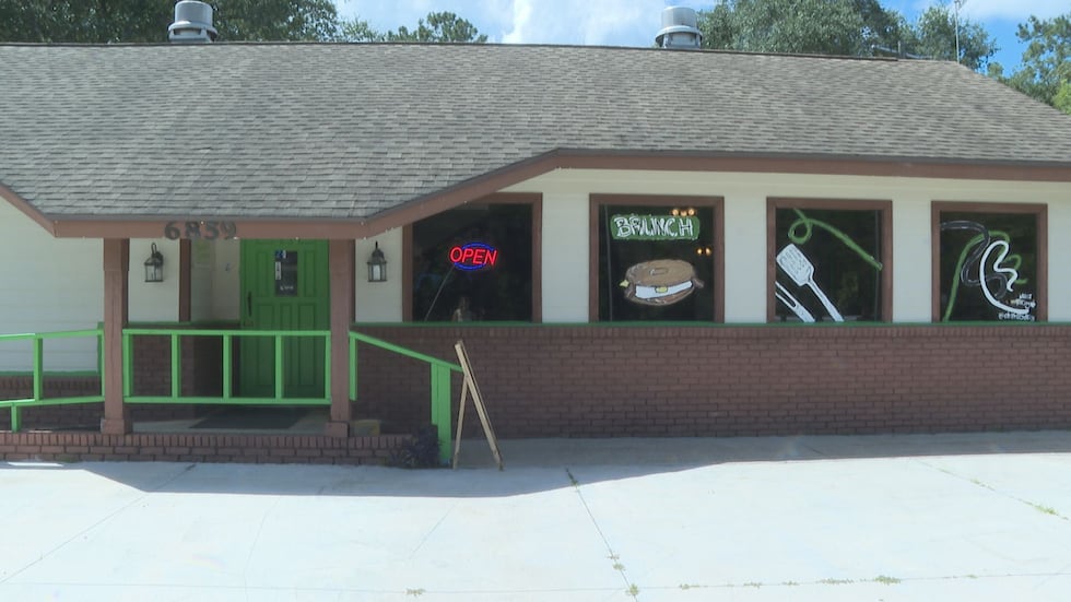 The new storefront of a local woman's cafe after she was evicted from her cafe in Tallahassee.