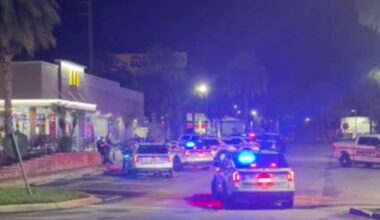 Large law enforcement presence at McDonald's in Orange County