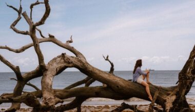 On the beach at Jekyll Island for a Getaway from Orlando
