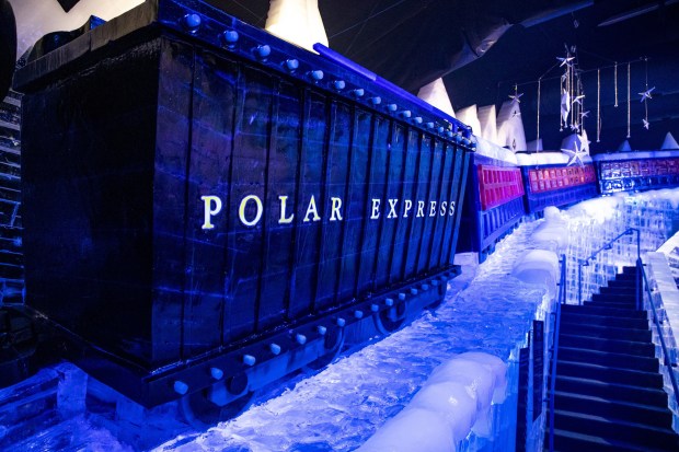 Gaylord Palms' holiday celebrations will be anchored by its annual ice-sculpture display, this year themed to the movie "The Polar Express." (Patrick Connolly/Orlando Sentinel)