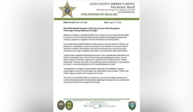 Leon County sheriff suspends license plate recognition use pending oversight