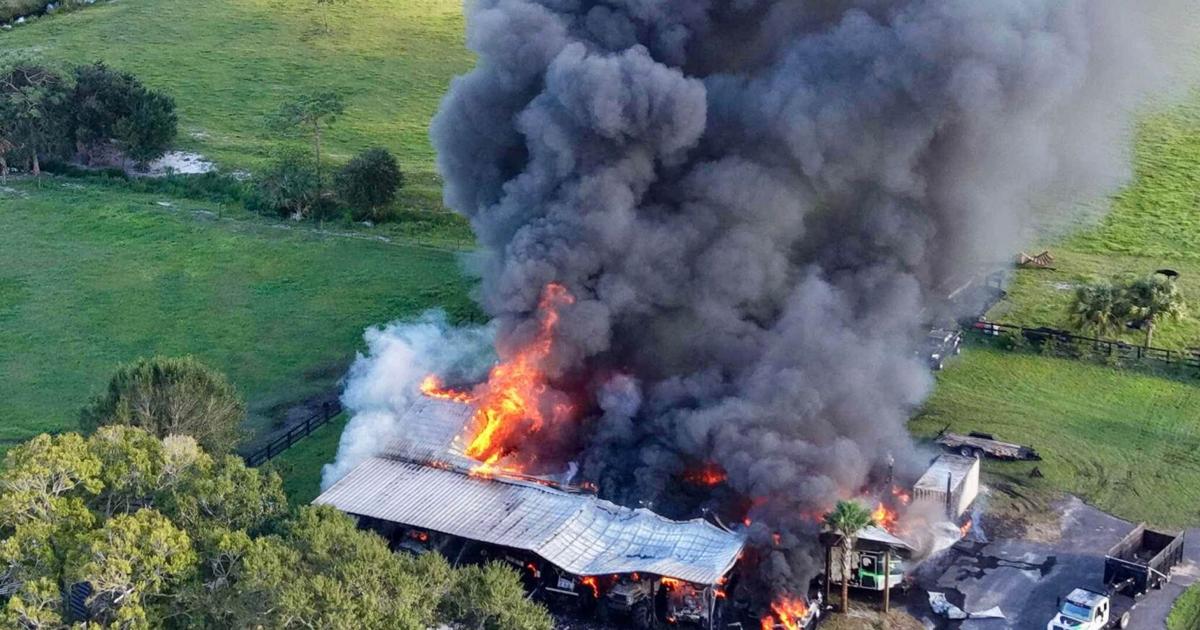Large fire in Indiantown damages barn and multiple vehicles | Martin County
