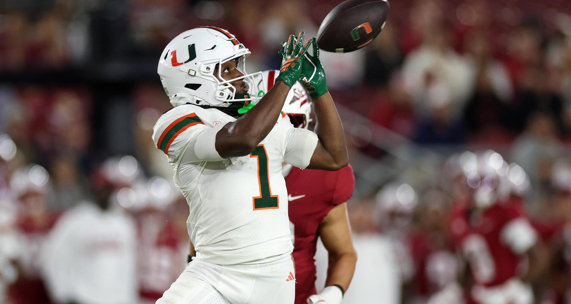 Mensah throws 5 TD passes, Toney sets record in No. 7 Miami's 45-6 win over Stanford
