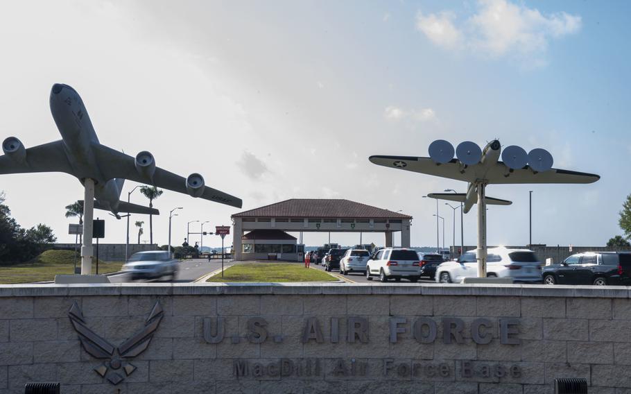 The entrance to MacDill Air Force Base.