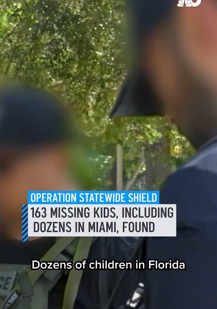 One hundred and sixty-three missing children, including dozens in the Miami area, were found in what Florida officials called "one of the largest child-recovery operations in American history." Operation Statewide Shield took place from Aug. 17 to 21 in efforts that "focused on identifying, locating, and recovering missing children under the age of 18," according to the Florida Department of Law Enforcement (FDLE). “The children ranged in age from 2 months to 17 years old, and many had experienced various levels of abuse, neglect, exploitation, or exposure to other criminal activity,” authorities said in a news release. #miami #childrens #rescued