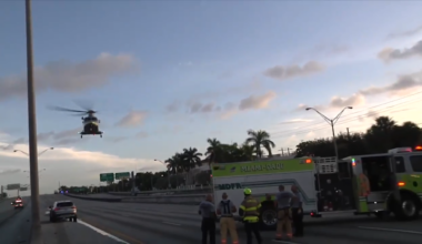 Driver airlifted after fiery rollover wreck on SR 826 in Miami Lakes leads to rescue effort by good Samaritans - WSVN 7News | Miami News, Weather, Sports