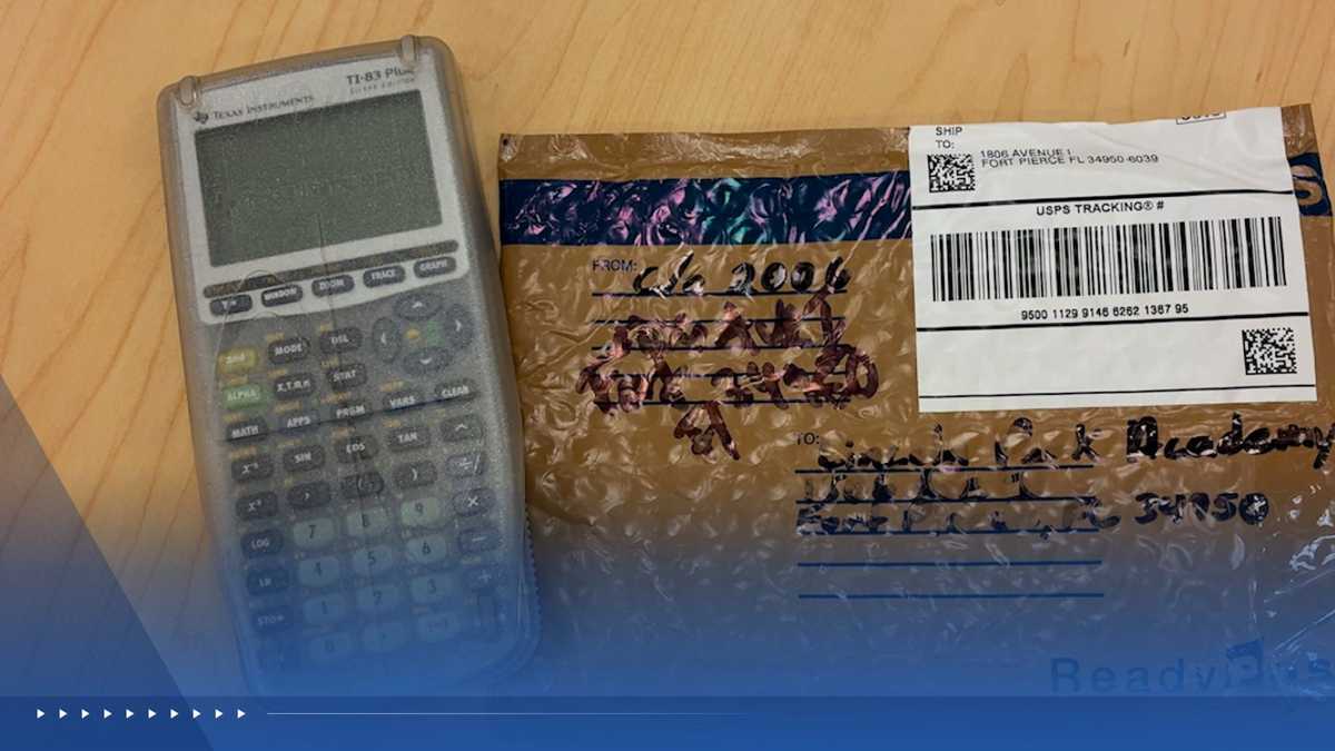 Who mailed this calculator back to Florida school after 20 years?