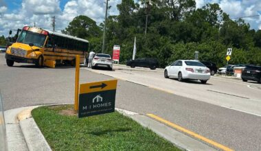 1 student taken to hospital after crash involving school bus on Homestead Rd S in Lehigh Acres
