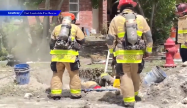 FLFR crews work to cap gas leak in Fort Lauderdale - WSVN 7News | Miami News, Weather, Sports