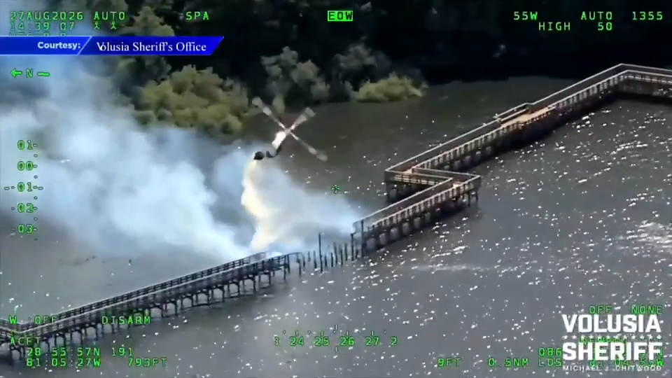 Lighting strike sparks fire on boardwalk north of Orlando - WSVN 7News | Miami News, Weather, Sports