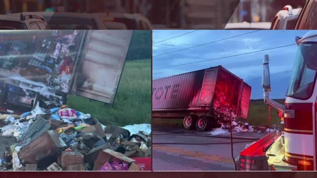 Tractor trailer fire closes roads near South Fork High School in Martin County