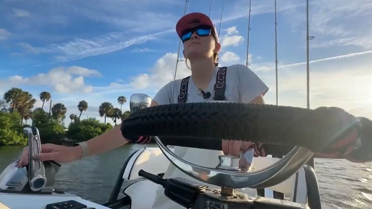 Charter boat Captain Mikayla Nash gets joy out of teaching others how to fish in Tampa Bay waters while running her own business, studying to become a nurse, and overcoming challenges related to her chronic illnesses. (Spectrum News image)