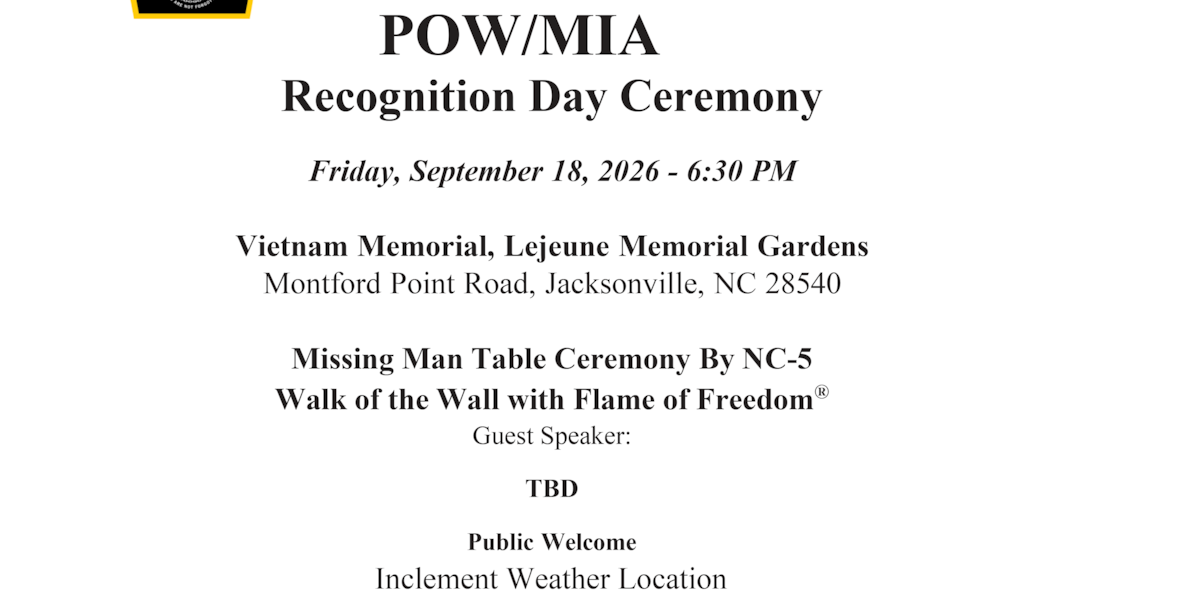 Jacksonville veterans to hold POW/MIA recognition day ceremony