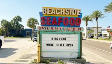 The sign in front of Beachside Seafood Restaurant & Market