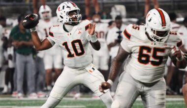 Mensah sets ACC consecutive-completions marks, defense rises in 4th as No. 5 Miami tops Wake Forest