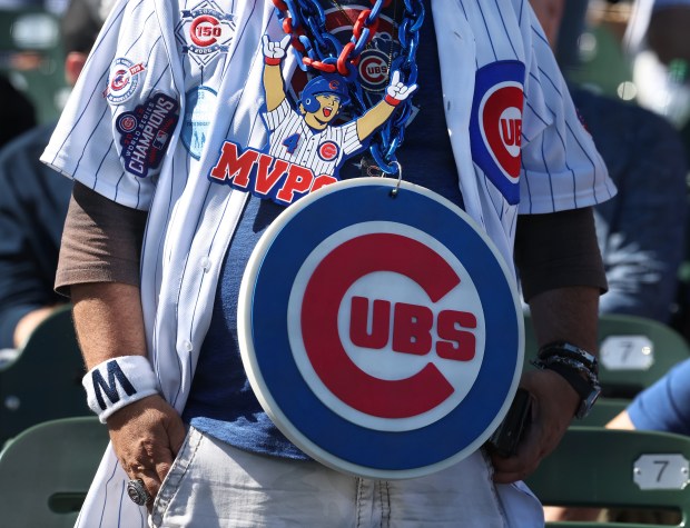 A Cubs fan looks on from the stands before a game against the Marlins on Thursday, Sept. 24, 2026, at Wrigley Field. (Chris Sweda/Chicago Tribune)