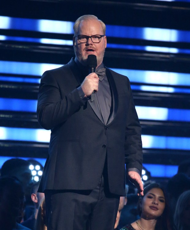 Jim Gaffigan speaks at the 62nd annual Grammy Awards on Sunday, Jan. 26, 2020, in Los Angeles.